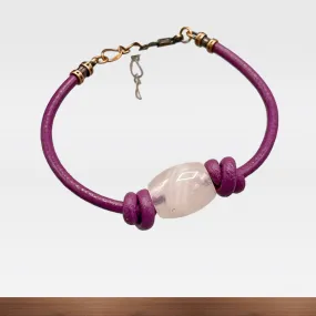 Rose Quartz Leather Bracelet