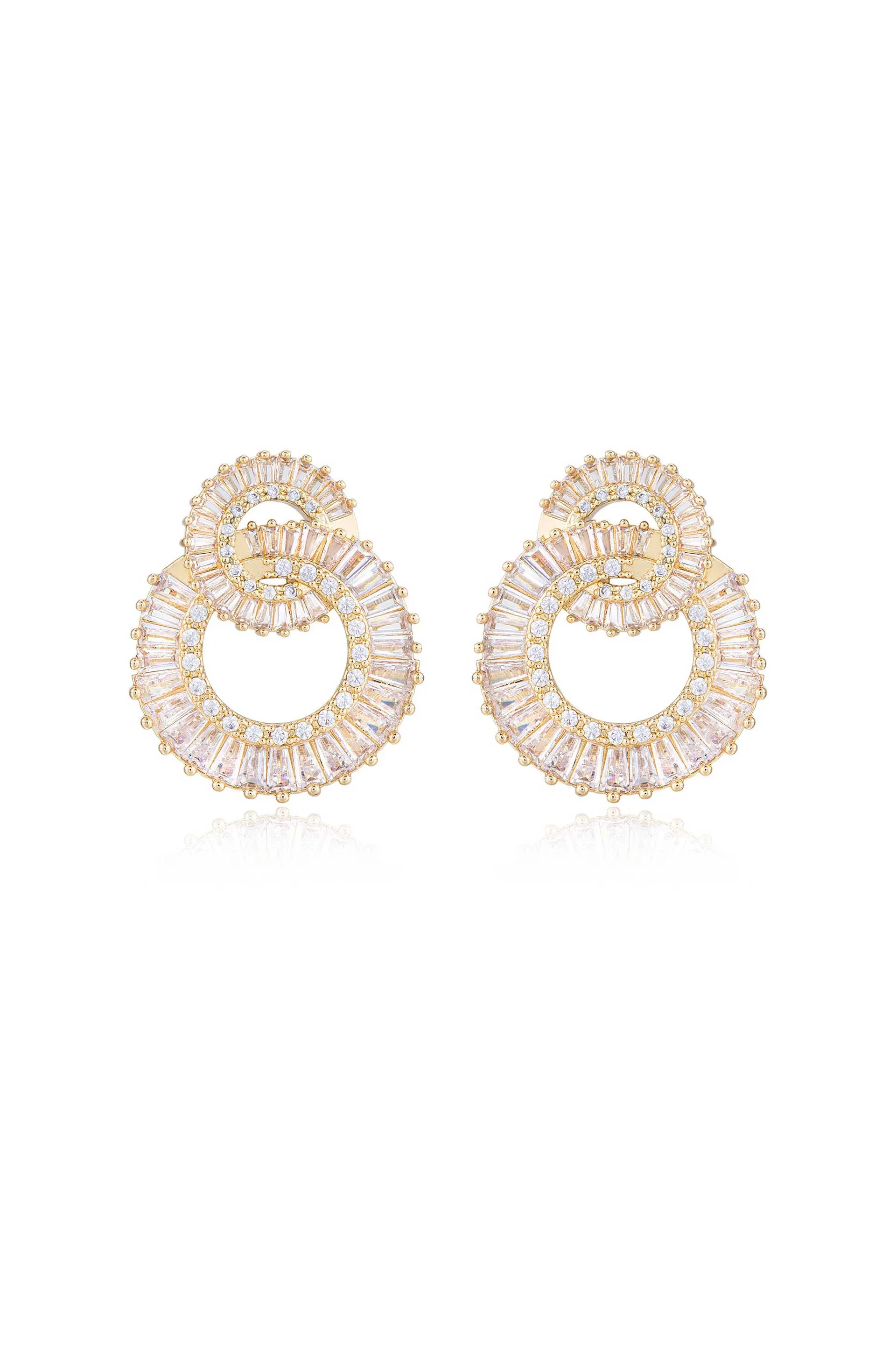 Rotating Circles Crystal Earrings