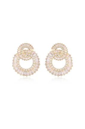 Rotating Circles Crystal Earrings