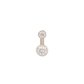 Round White Diamond Drop Stud