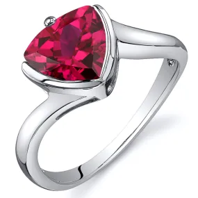 Ruby Trillion Sterling Silver Ring Size 5