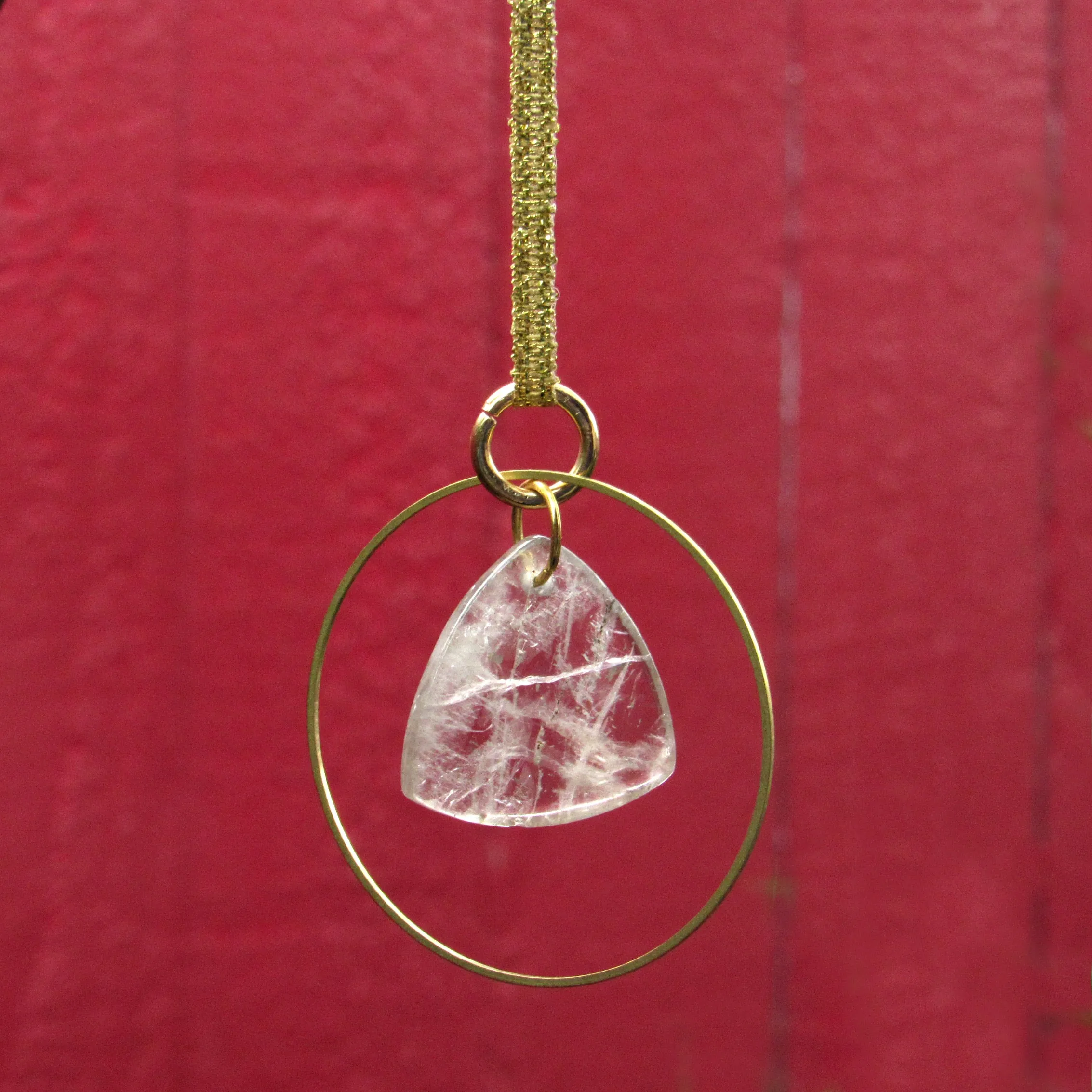 Rutilated Quartz Gemstone Hanging Ornament