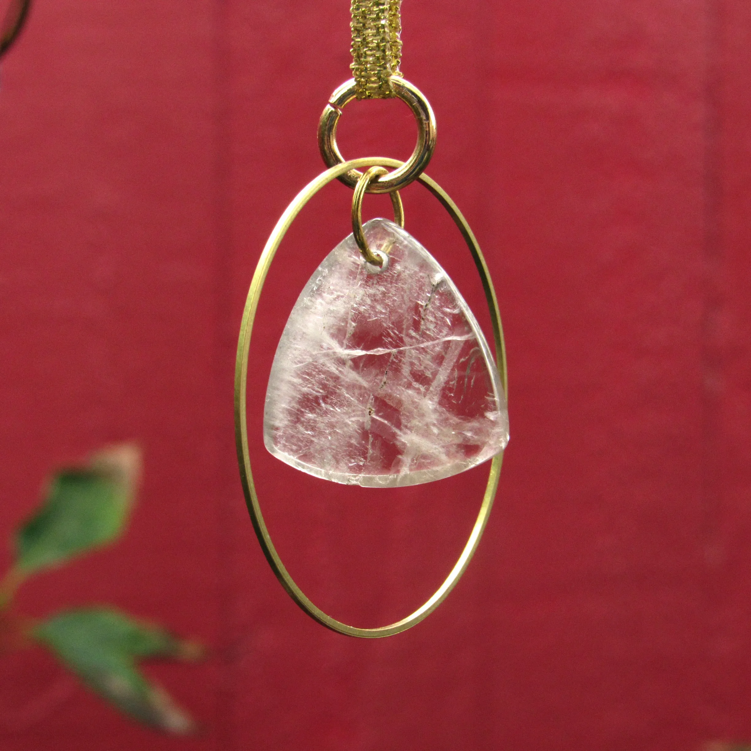 Rutilated Quartz Gemstone Hanging Ornament