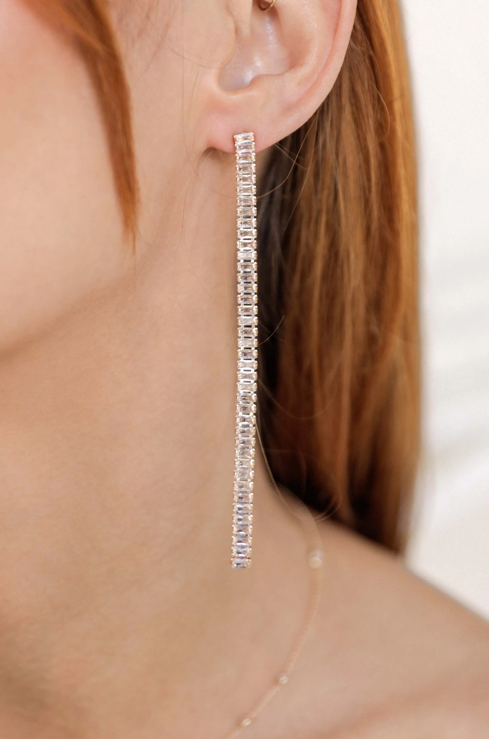 Singular Crystal Drop Earrings