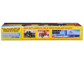 Skill 3 Model Kit Fruehauf Flatbed Trailer 1/25 Scale Model by AMT