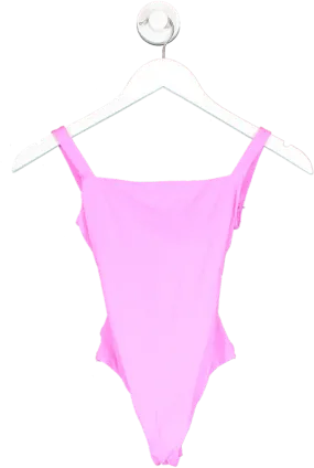 SKIMS Pink Square Neck Bodysuit UK XXS