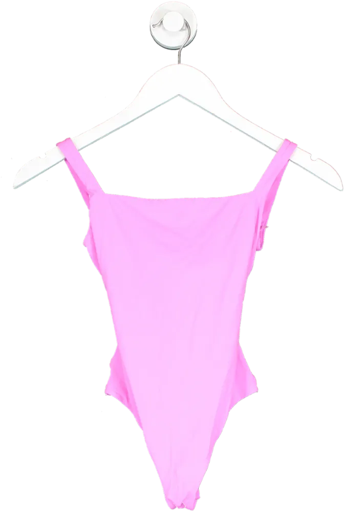 SKIMS Pink Square Neck Bodysuit UK XXS