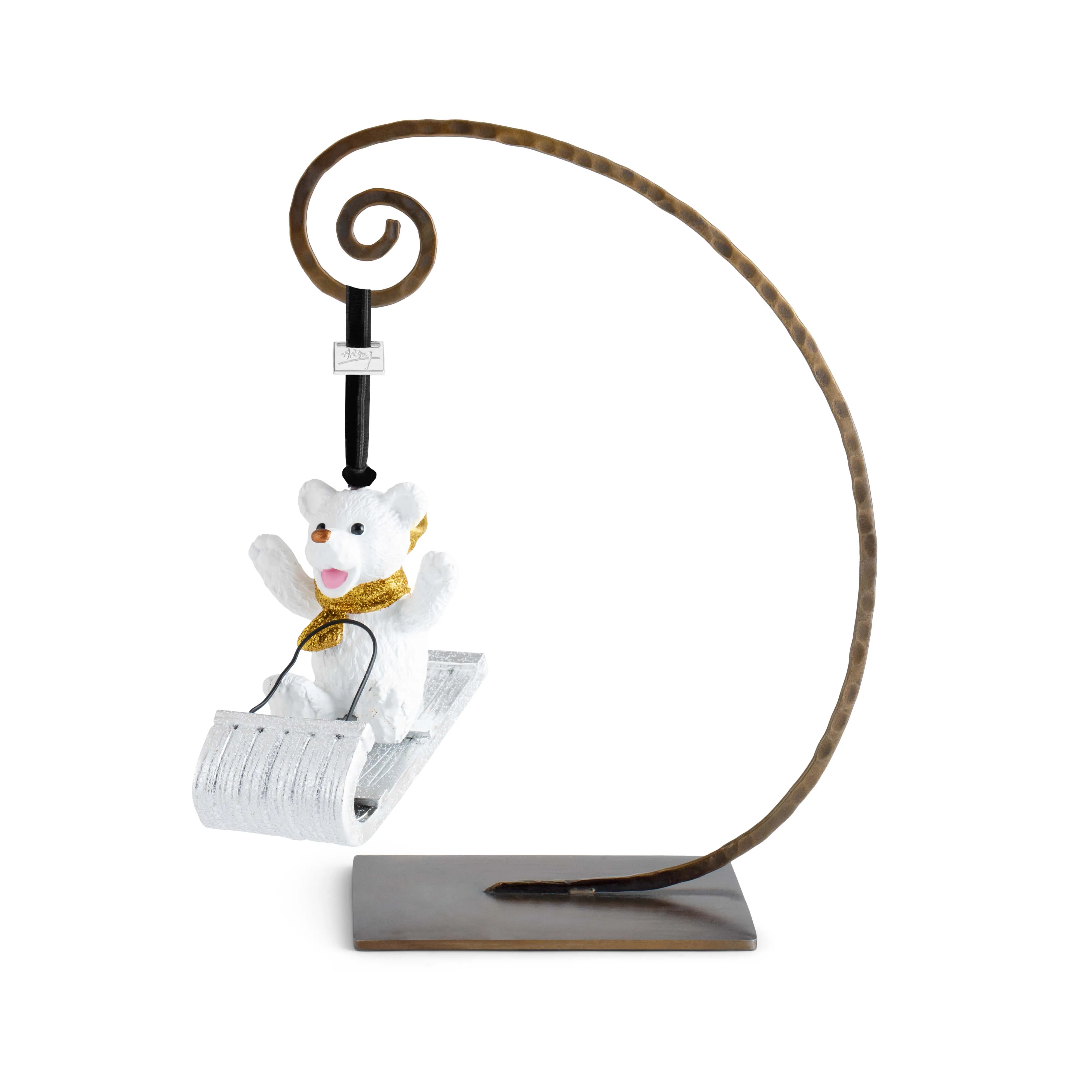 Sledding Teddy Ornament