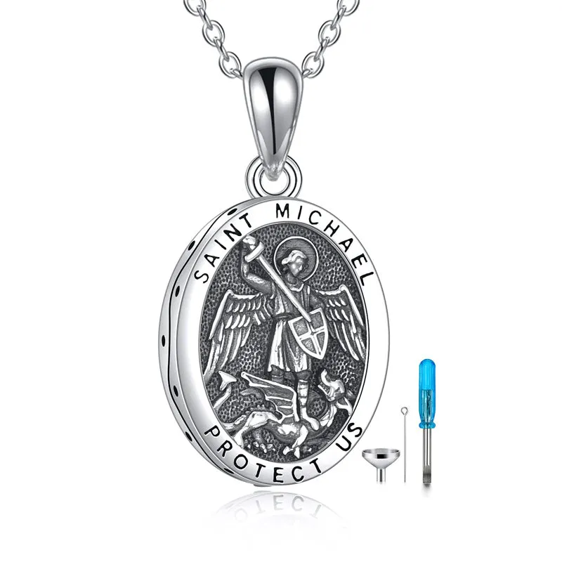 St Christopher Medal Necklace Sterling Silver Medallion Travel Protection Pendant Necklace