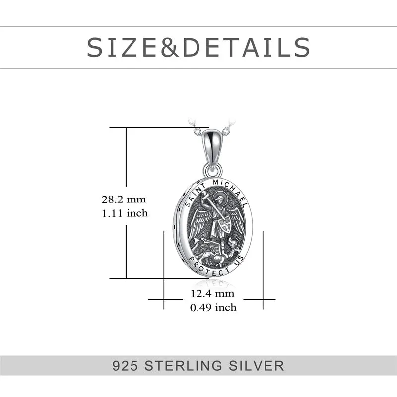 St Christopher Medal Necklace Sterling Silver Medallion Travel Protection Pendant Necklace