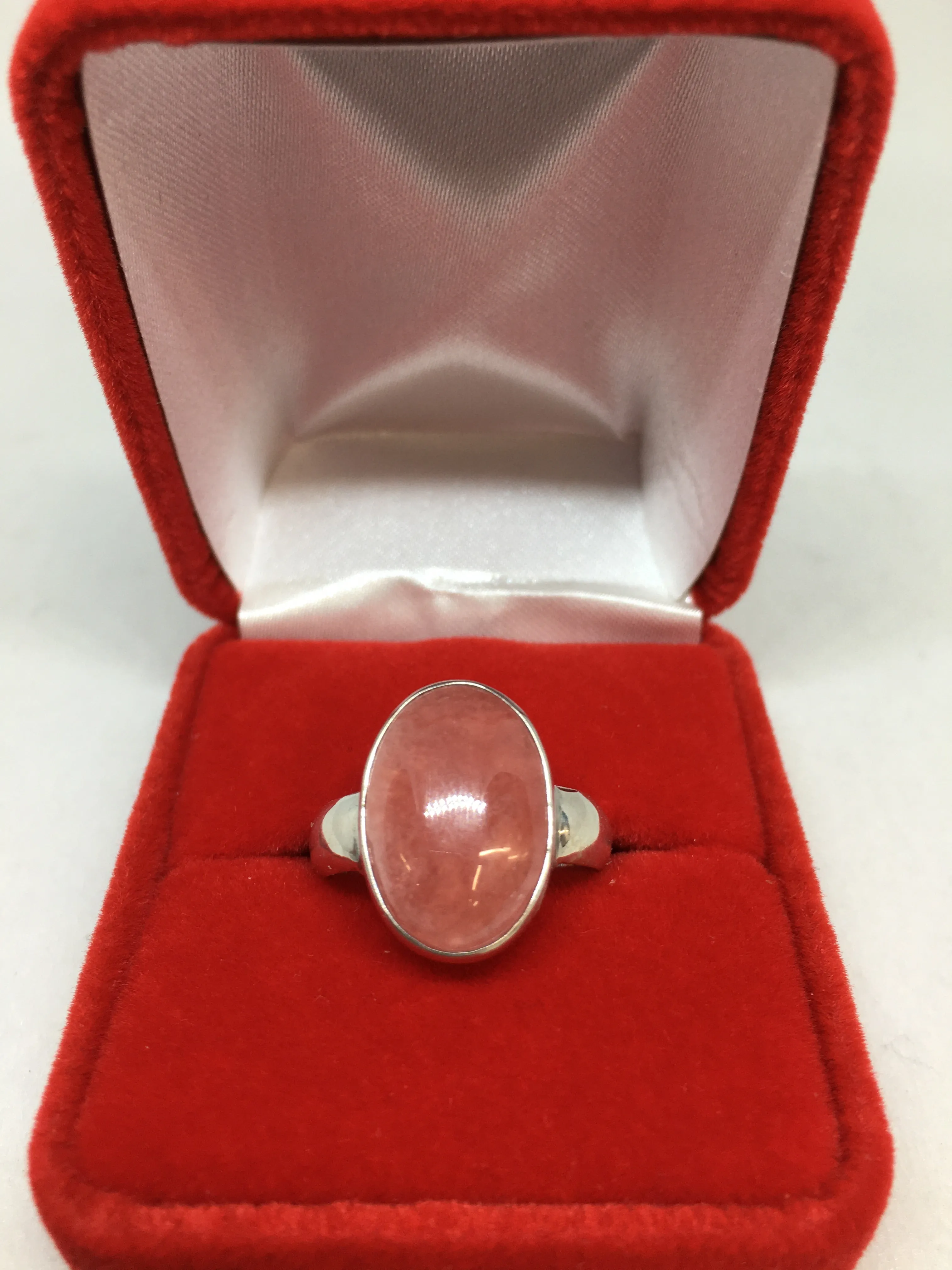 Stunning Natural Rhodochrosite Gemstone Ring with Sterling Silver