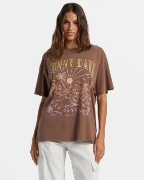 Sunny Days Oversized Boyfriend T-Shirt - Root Beer