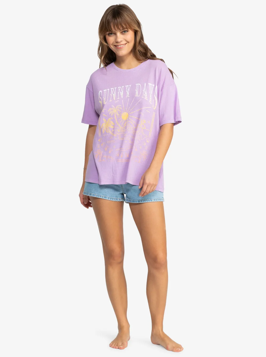 Sunny Days Washed Oversized T-Shirt - Crocus Petal