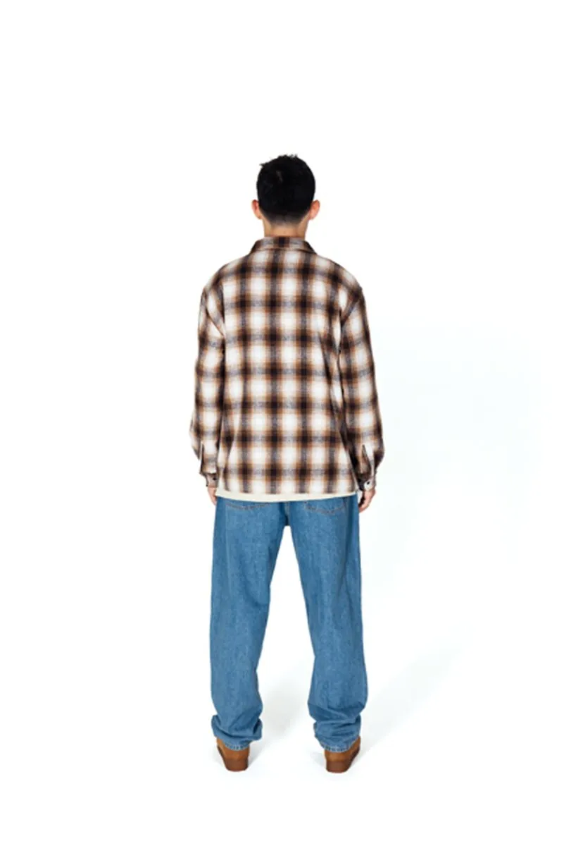 Taikan Heavyweight Plaid Shirt-Brown