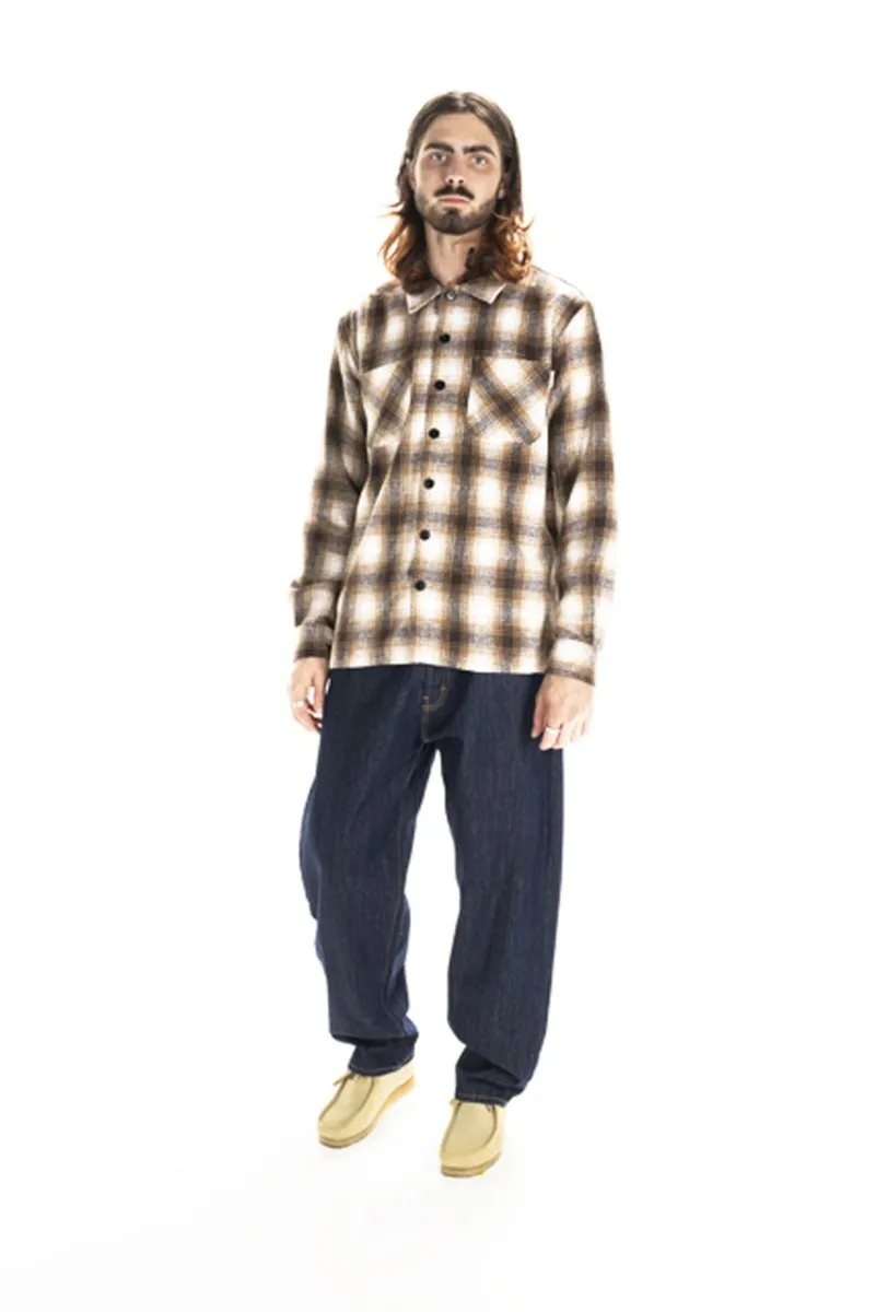 Taikan Heavyweight Plaid Shirt-Brown