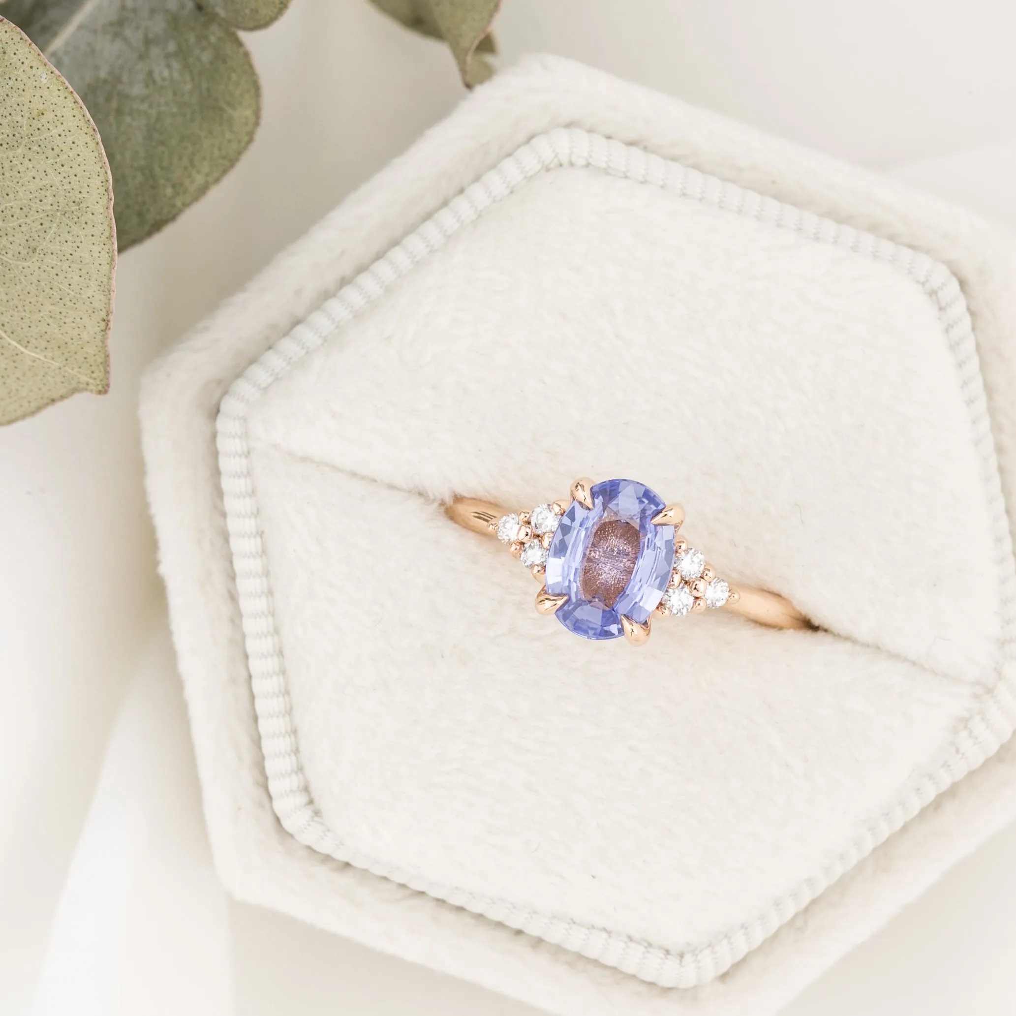 Teresa Ring 1.13ct Blue Unheated Sapphire, 14k Rose Gold (One of a kind)