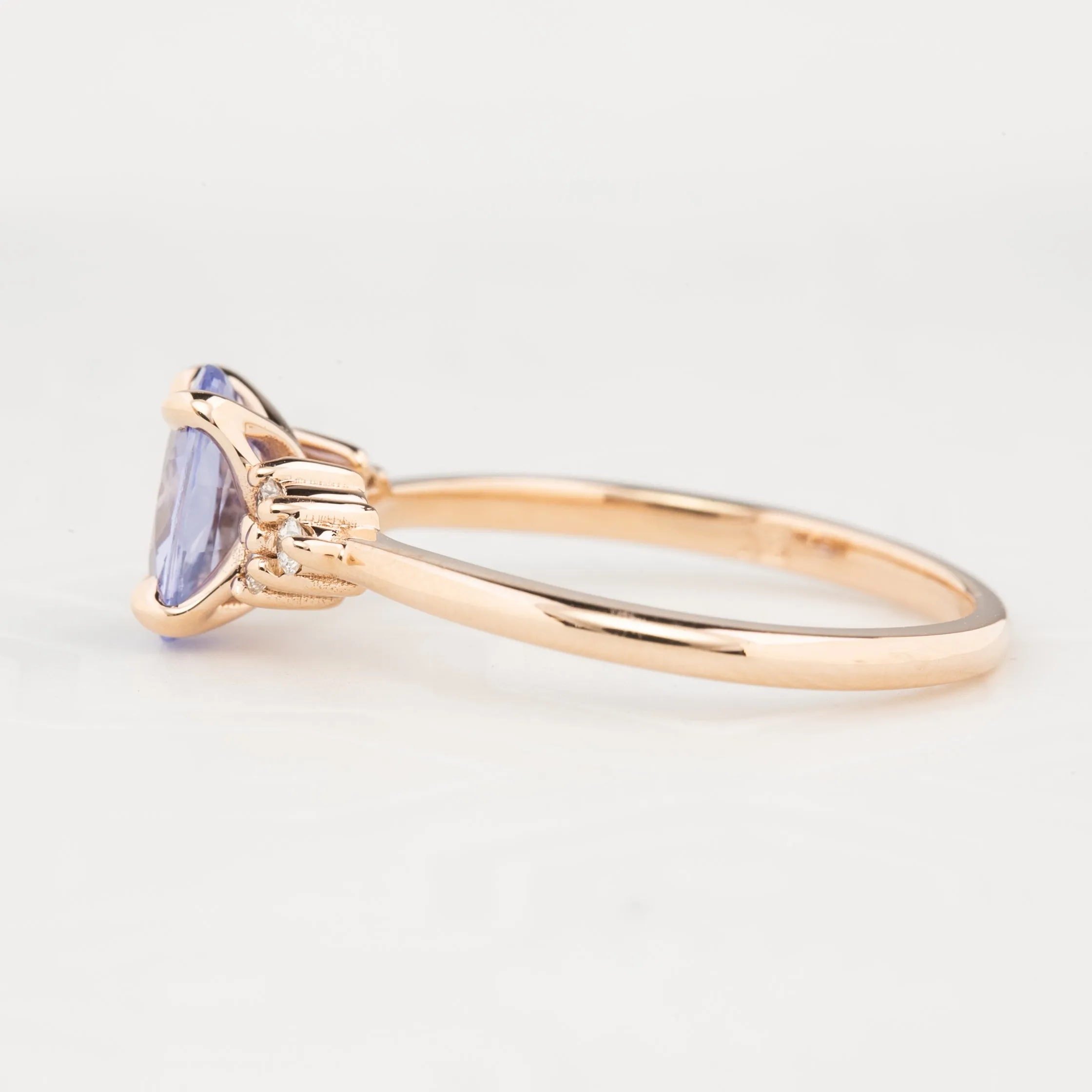 Teresa Ring 1.13ct Blue Unheated Sapphire, 14k Rose Gold (One of a kind)