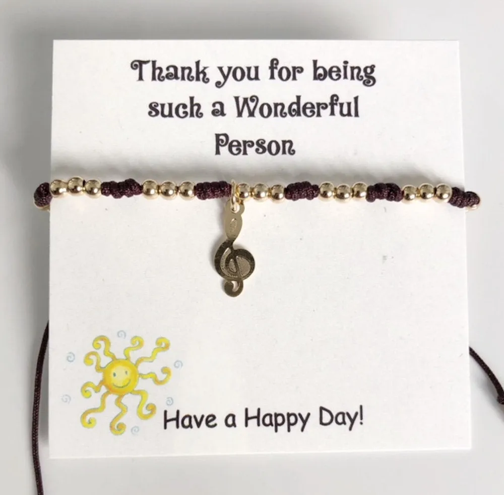 Thank You Gift Friend, String Birthday Bracelets, Friendship Minimalist Bracelet, Teacher Gifts, Thank You Card Bracelet, Gift Under 15