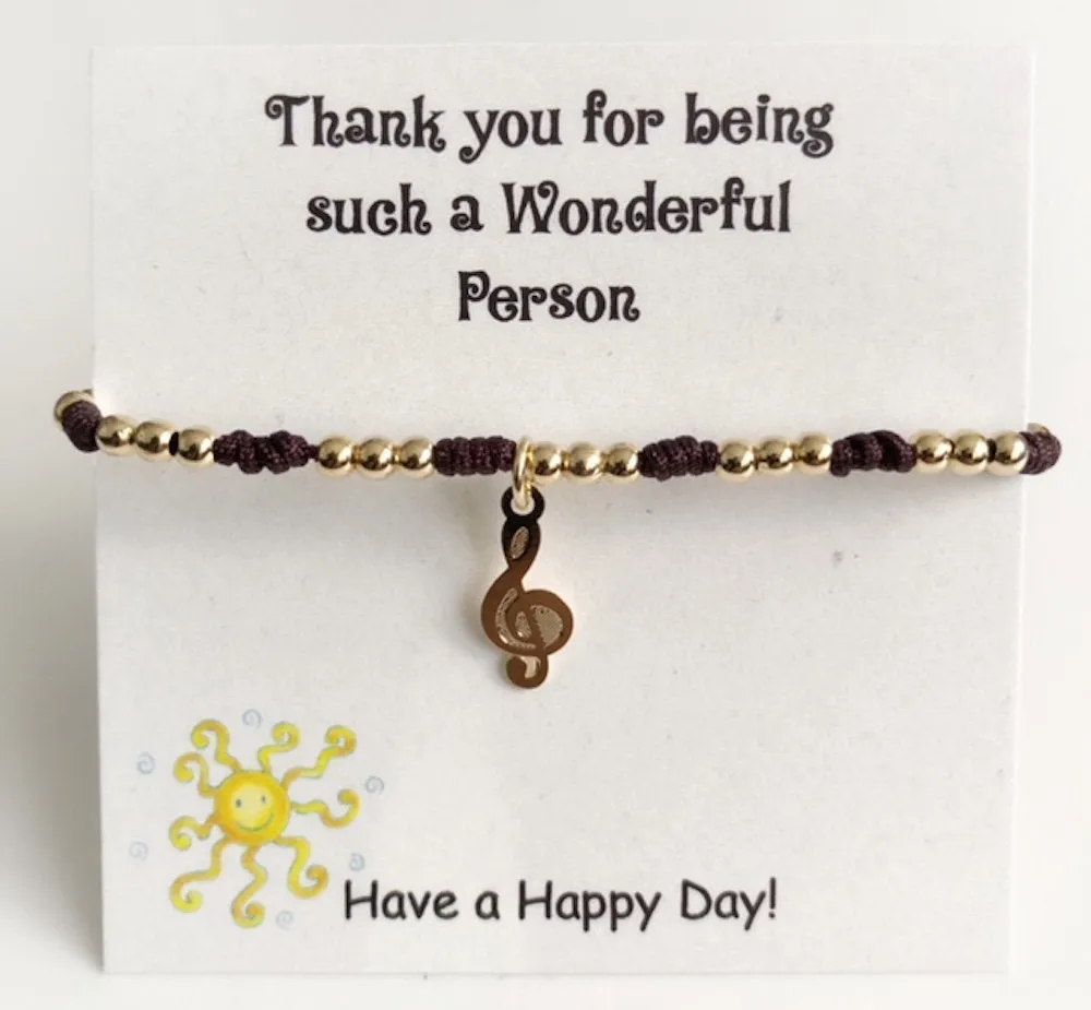 Thank You Gift Friend, String Birthday Bracelets, Friendship Minimalist Bracelet, Teacher Gifts, Thank You Card Bracelet, Gift Under 15