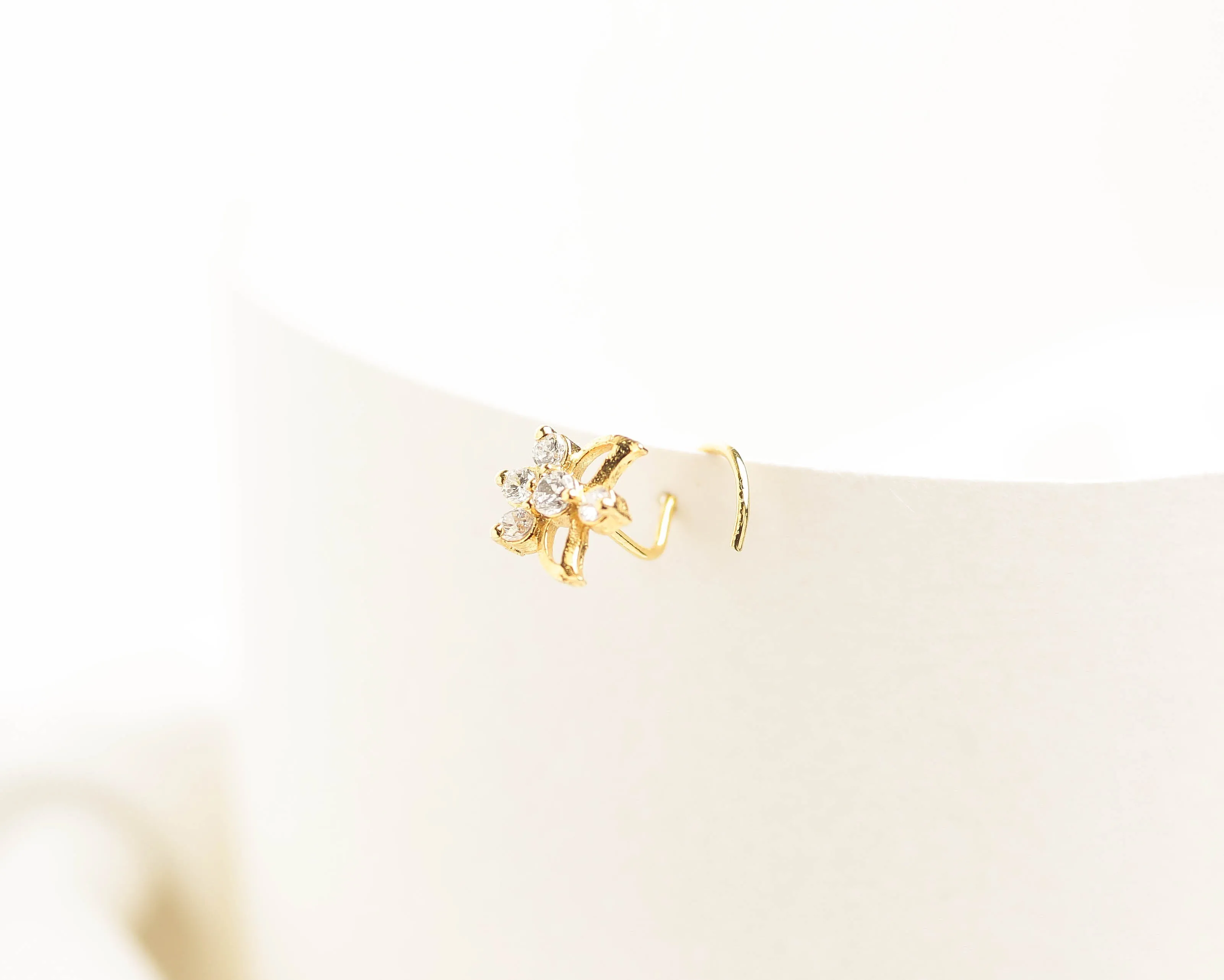 The Bezel Nose Pin (Gold Plated 925 Sterling Silver)