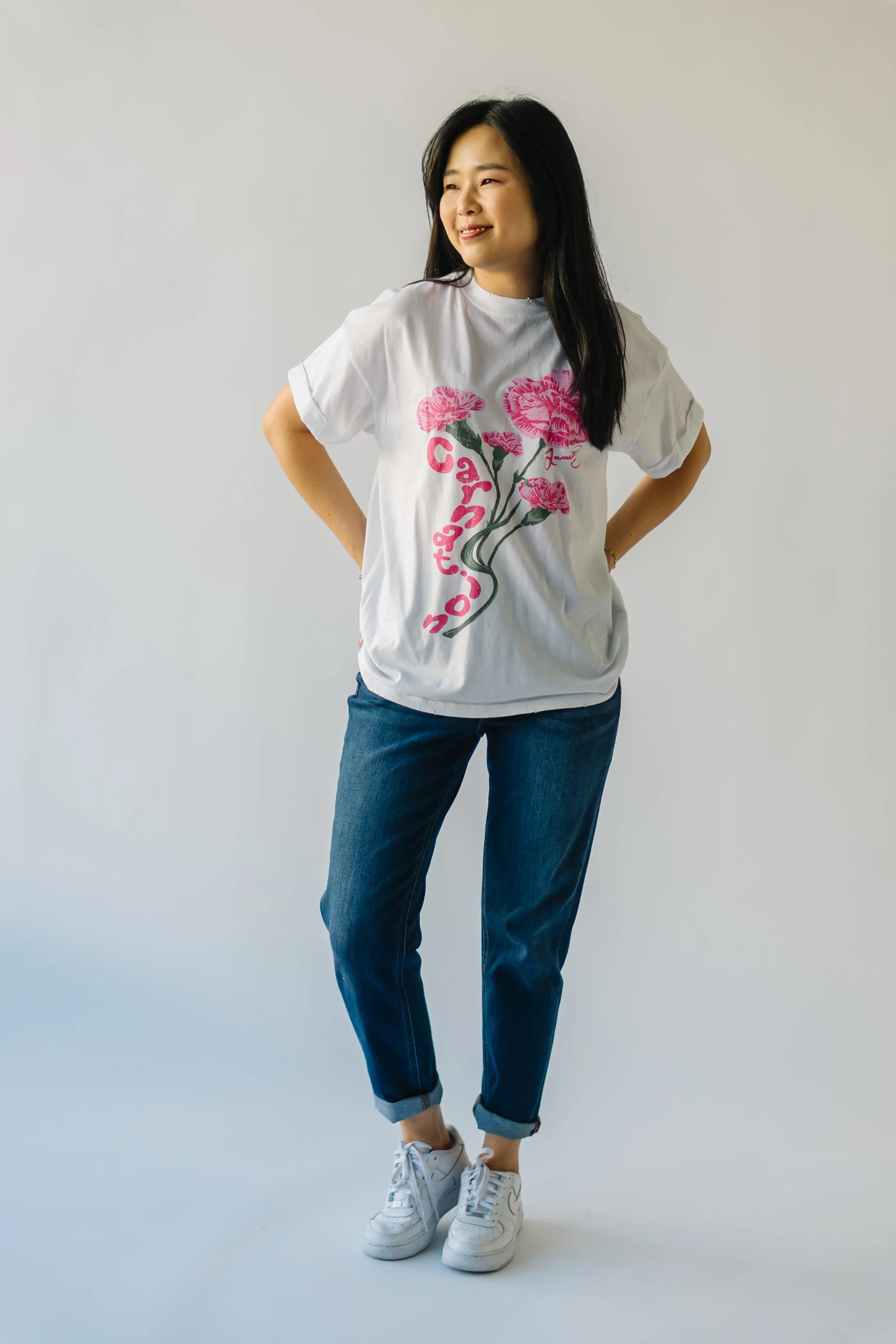 The January Carnation Tee in Vintage White