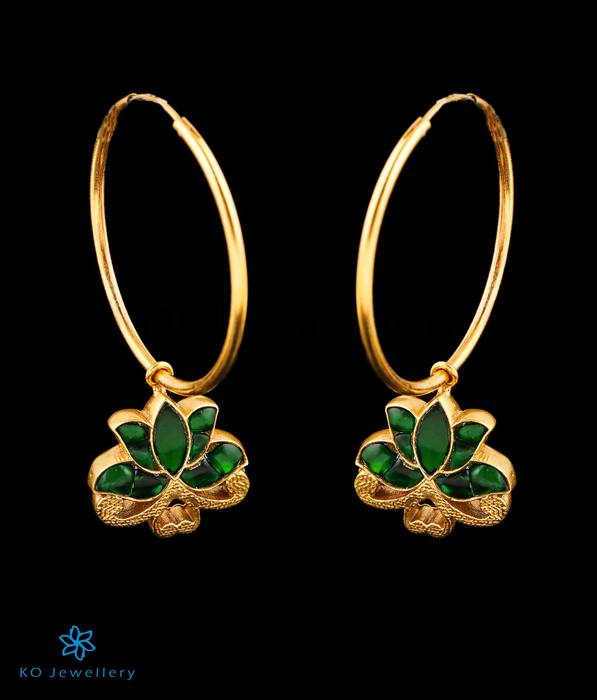 The Zareen Silver Lotus Hoops