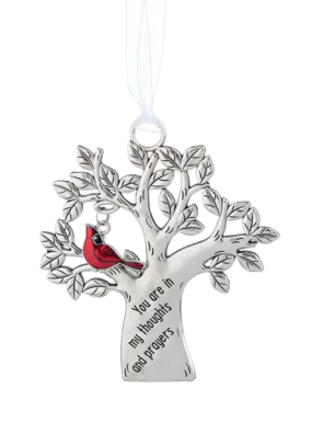 Thoughts & Prayers Cardinal Tree Ornament - Comforting Symbol of Support