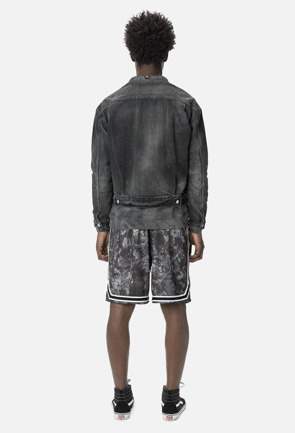 Tie Dye Basketball Shorts / Black x Charcoal