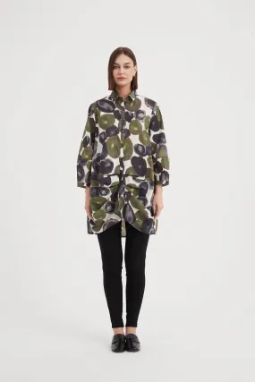 Tirelli - Button Front Volume Shirt - Moss Spot