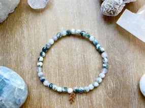 Tree Agate & Gold Vine Anklet || Reiki Infused