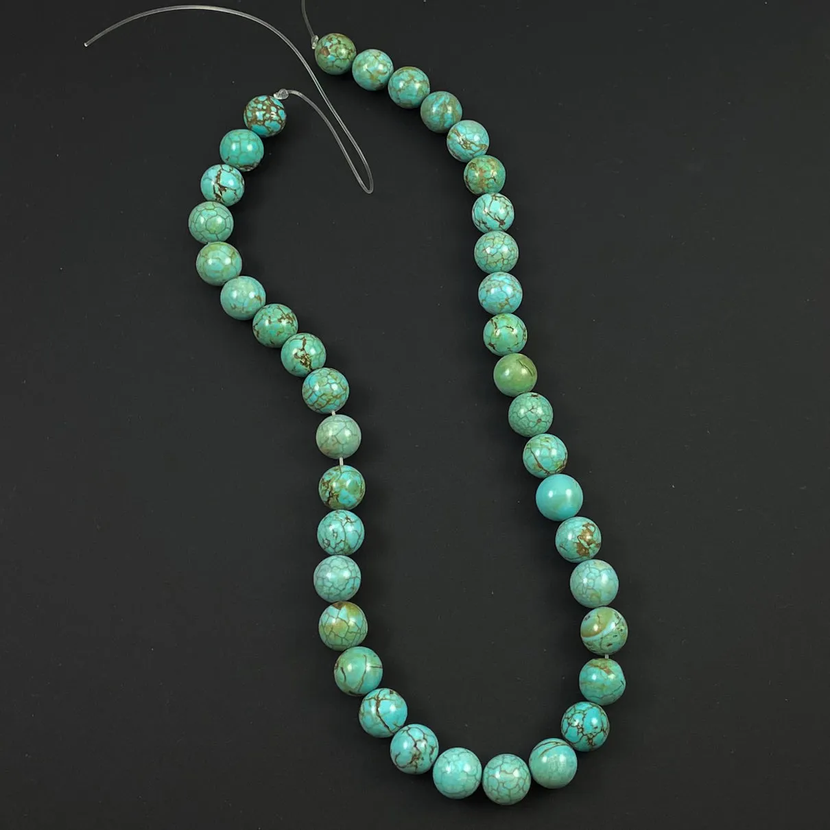 Turquoise 10mm Round Beads Vintage