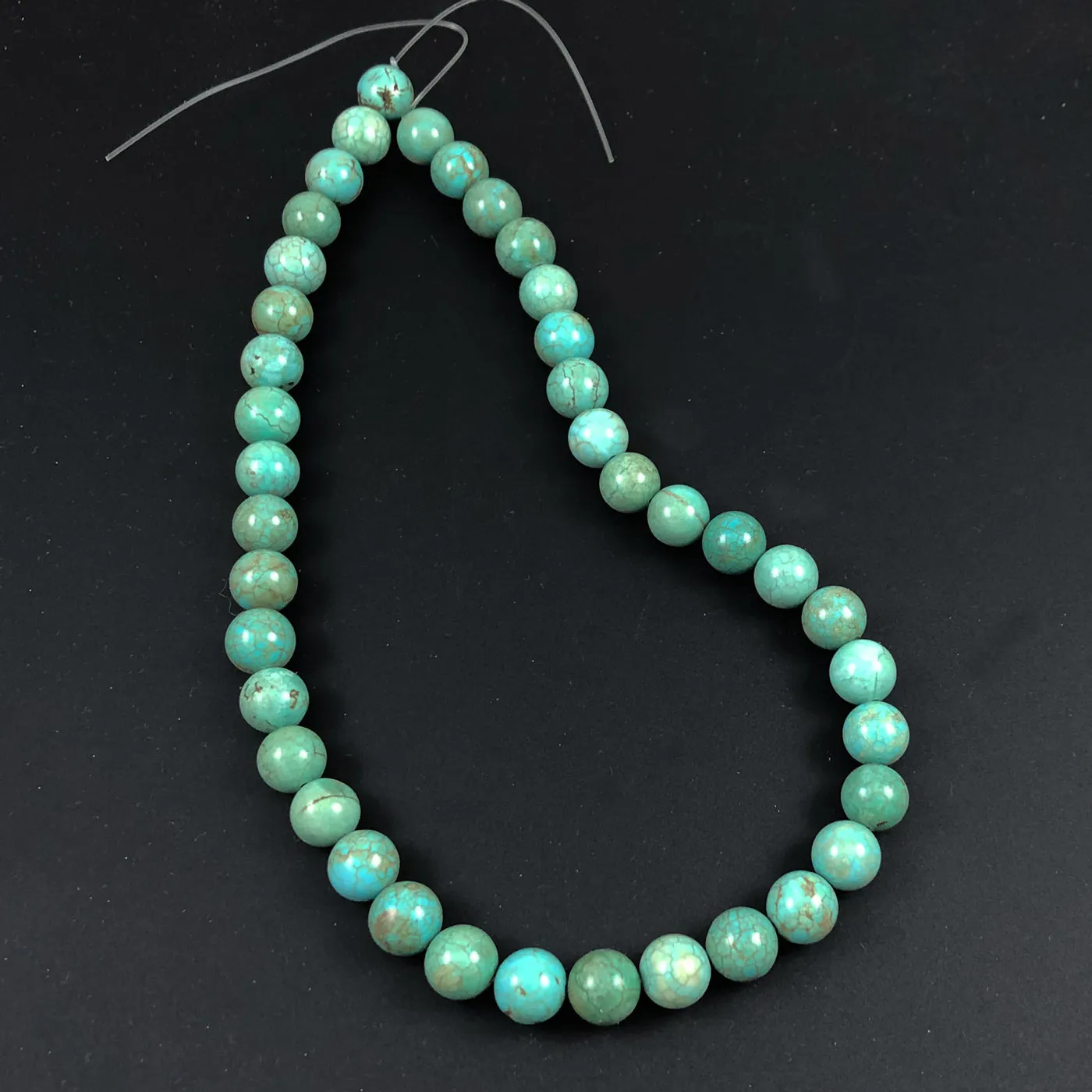 Turquoise 10mm Round Beads Vintage