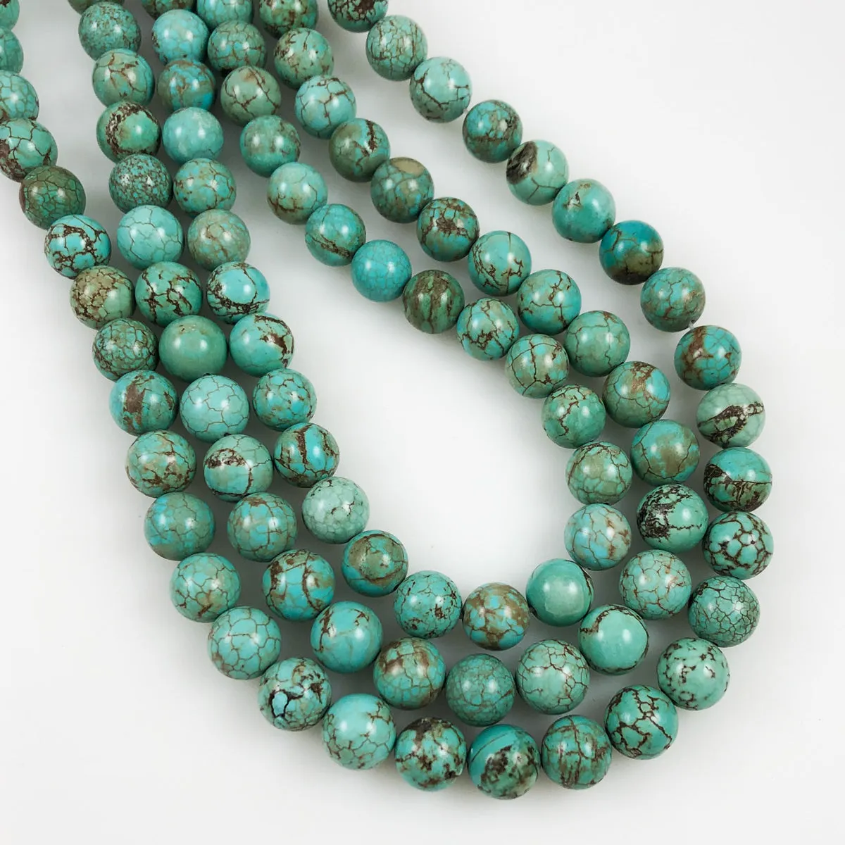 Turquoise 10mm Round Beads Vintage