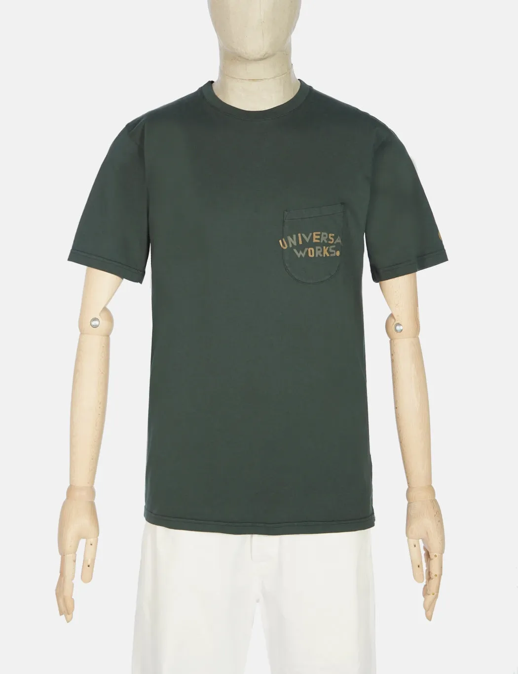 Universal Works Print Pocket T-Shirt (Organic Jersey) - Forest Green