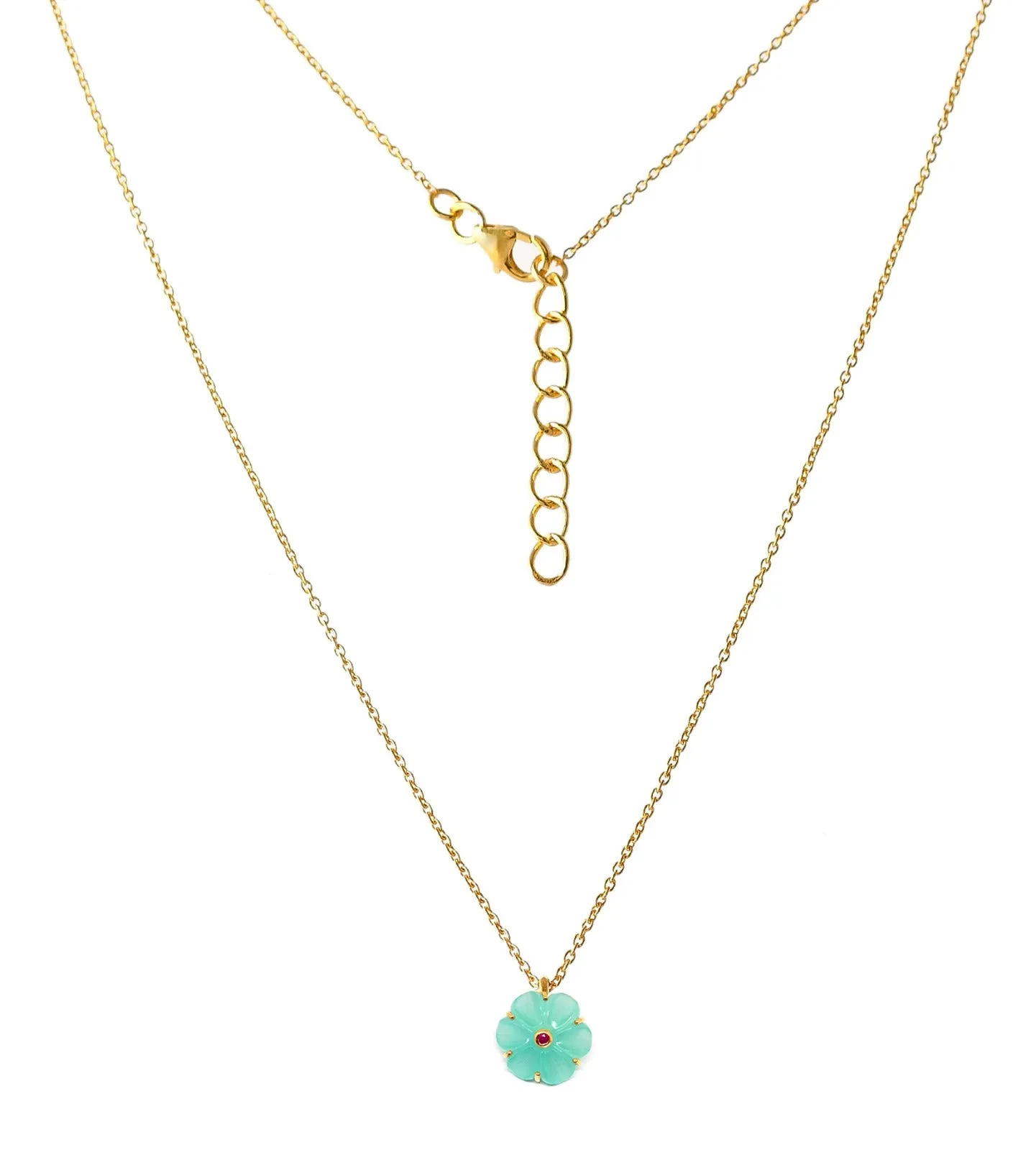 Vama | Asteria Necklace | Metal-Sterling Silver | Stone-Aqua Chalcedony | Finish-Shiny