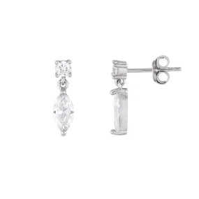 VERA CLEAR STUDS SILVER