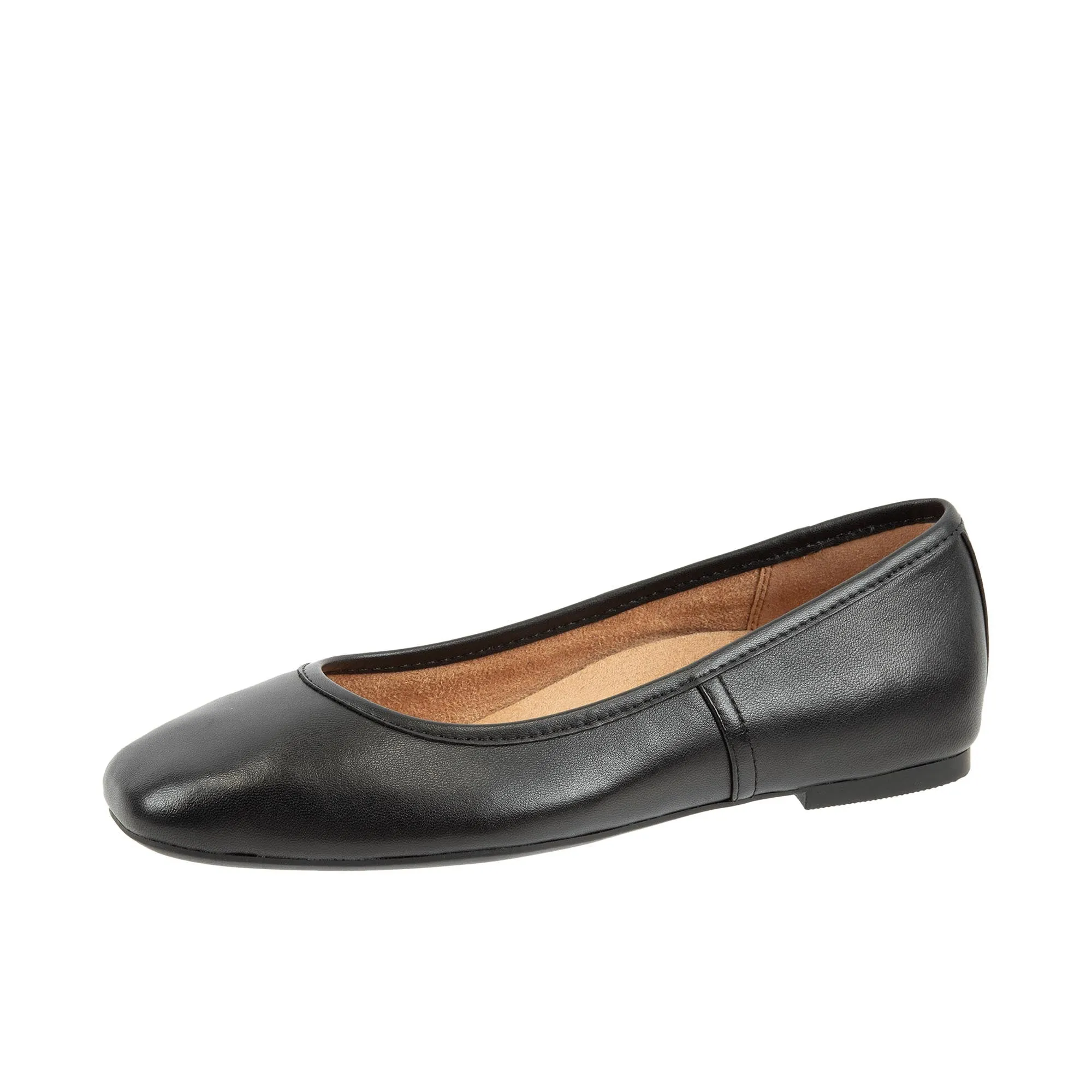 Vionic Womens Orinda Square Toe Ballet Flat Black