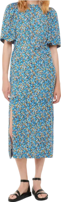 Whistles Blue Ditsy Bouquet Tallie Midi Dress UK 14