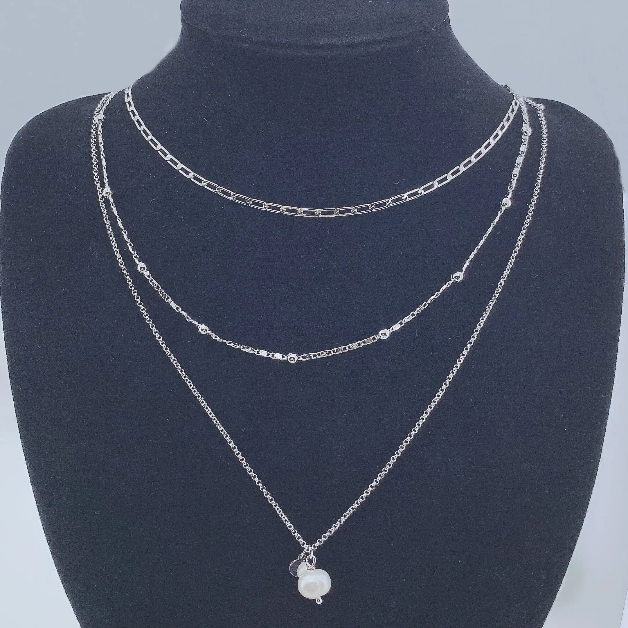 Women's Long Layer Chain Pearl Necklace