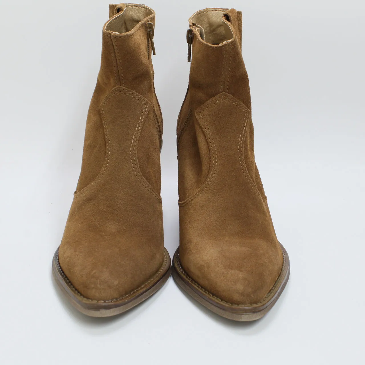 Womens Office Alabama Western Boots Tan Suede