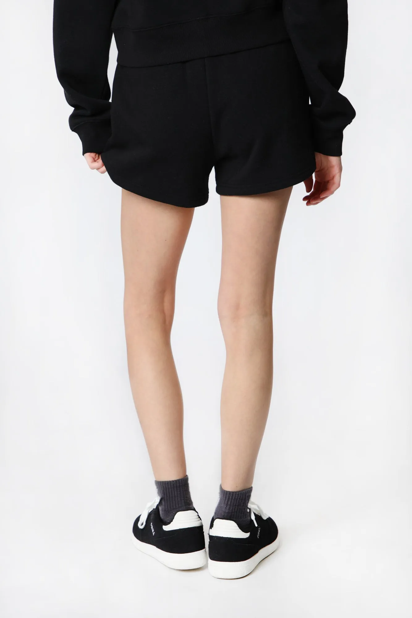 Womens Sovrn Voices Black Basic Fleece Shorts