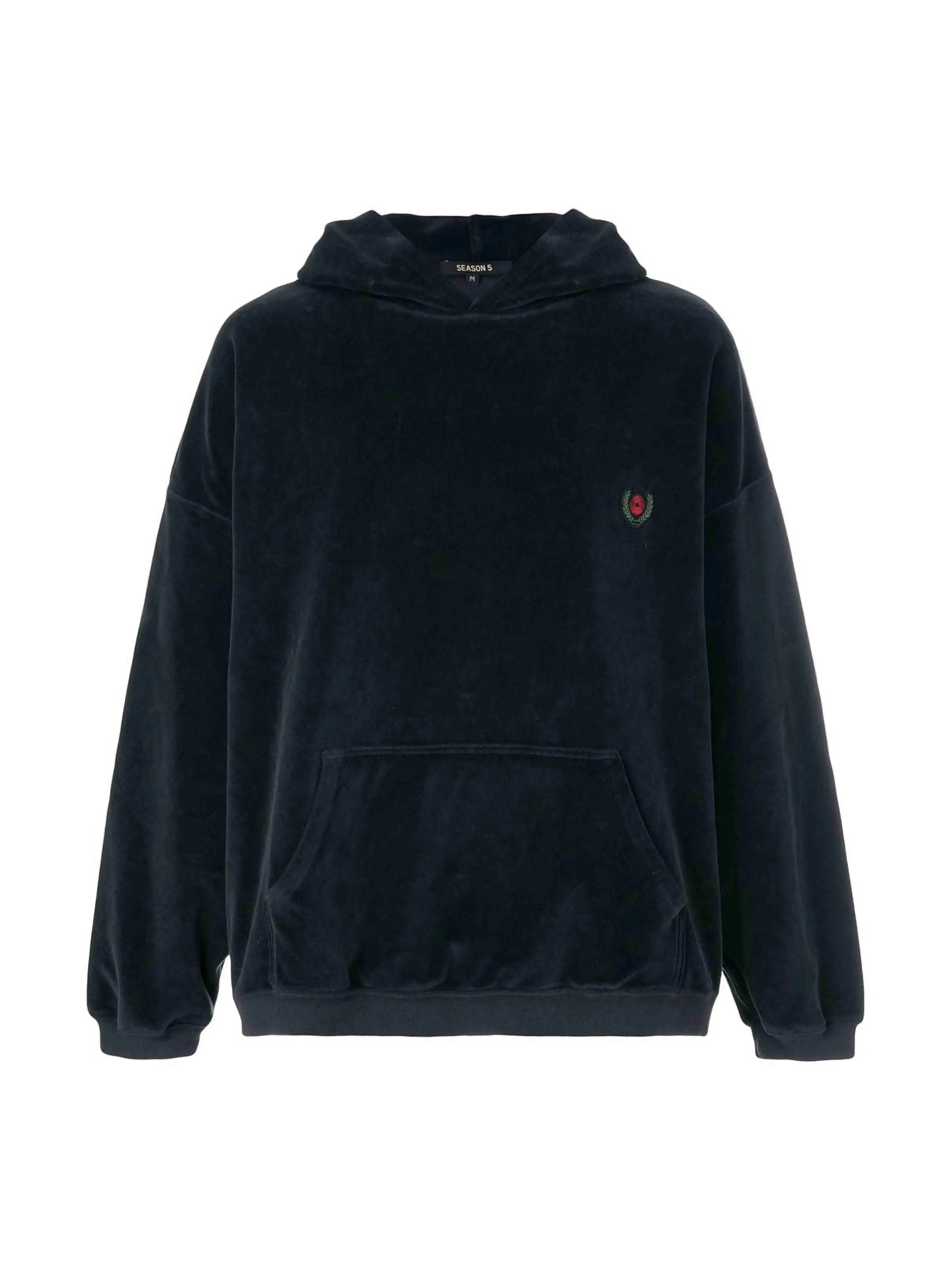 Yeezy Season 5 Velour Hoodie Black